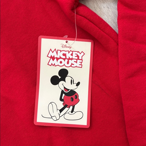 NWT Disney Red Crewneck Sweater with Mickey Mouse Disneyland L or XL - Picture 2 of 6